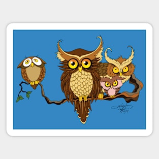 Owl Family Portrait Magnet